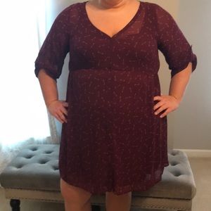Torrid Red shirtsleeve dress
